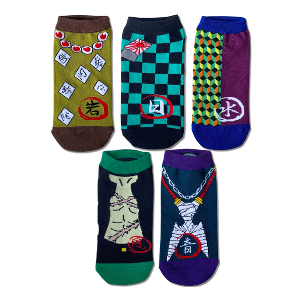Demon Slayer Pack – Pack of 5 ankle socks design, Socks Up UAE