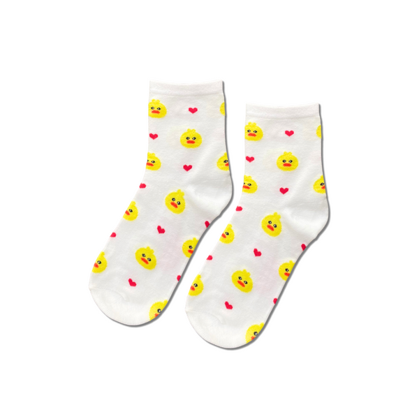 Ducks and Hearts funny mid-cut crew socks design, Socks Up UAE