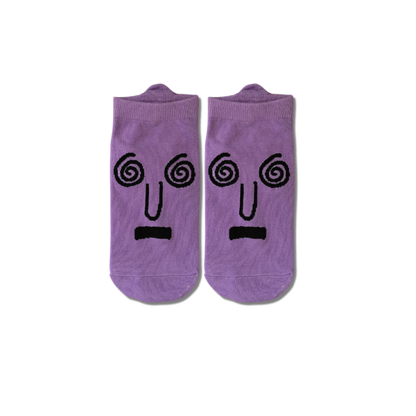 Purple Face funky ankle socks by Socks Up UAE