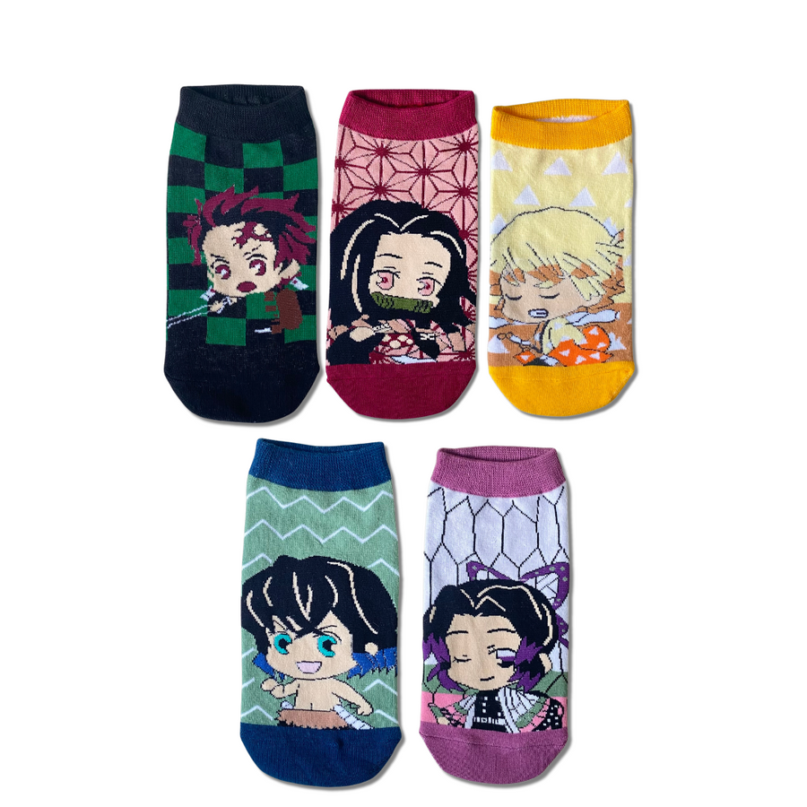 Demon Slayer Pack – Pack of 5 – Ankle Socks | Socks Up