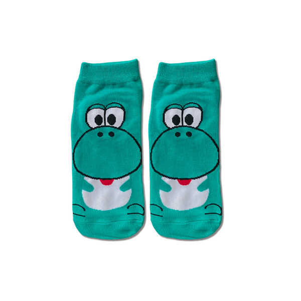 Yoshi Super Mario ankle socks green dinosaur design, Socks Up UAE