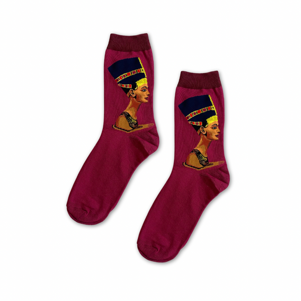 Nefertiti art half crew socks by Socks Up UAE
