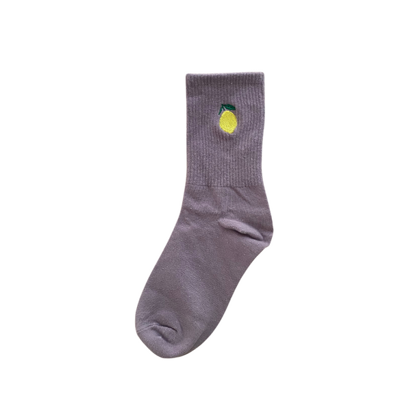Lemon mid-cut crew socks design, Socks Up UAE