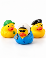 Rubber duck toys by Socks Up: pilot, pirate and cap ducks