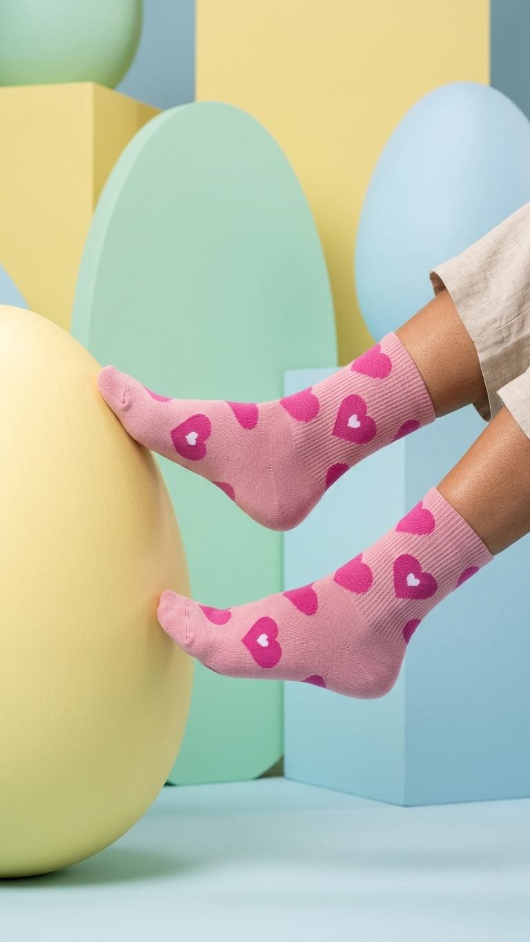 Pink heart | Socks Up