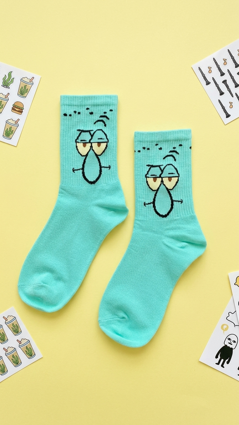 Squidward – half-crew socks | Socks Up