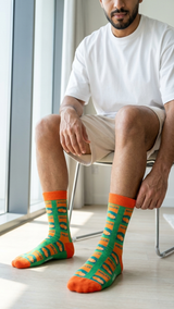 Melco Orange – half-crew socks | Socks Up