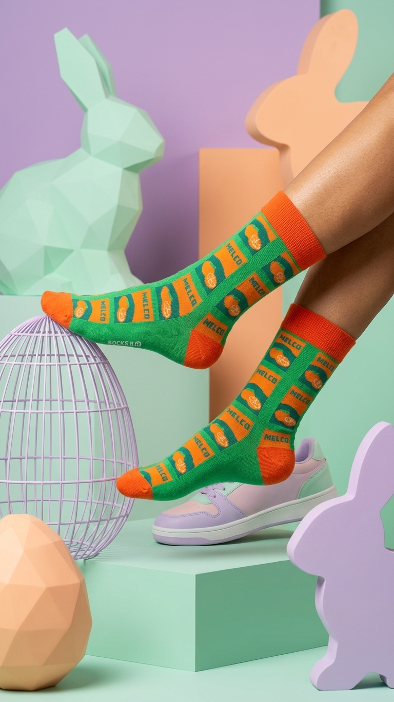 Melco Orange – half-crew socks | Socks Up