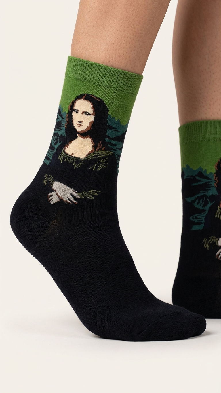 Mona Lisa – half-crew socks | Socks Up