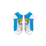 Luffy Blue premium socks displayed at Socks Up