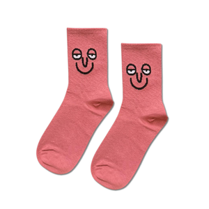 Brown Face Pink Half Crew