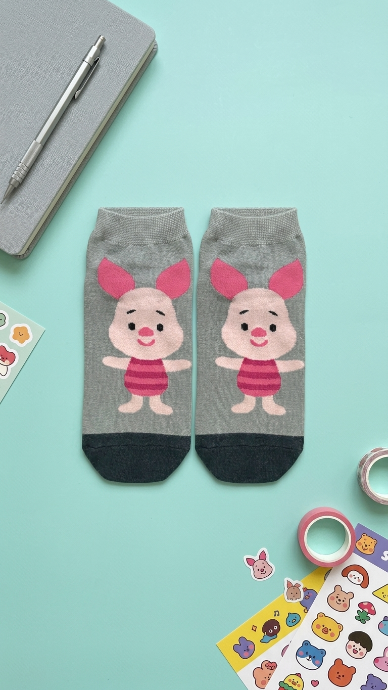 Piglet Ankle ankle socks colourful design, Socks Up UAE