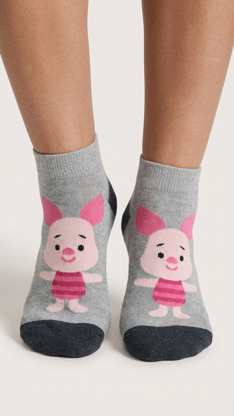 Pair of Piglet Ankle fun socks, Socks Up UAE