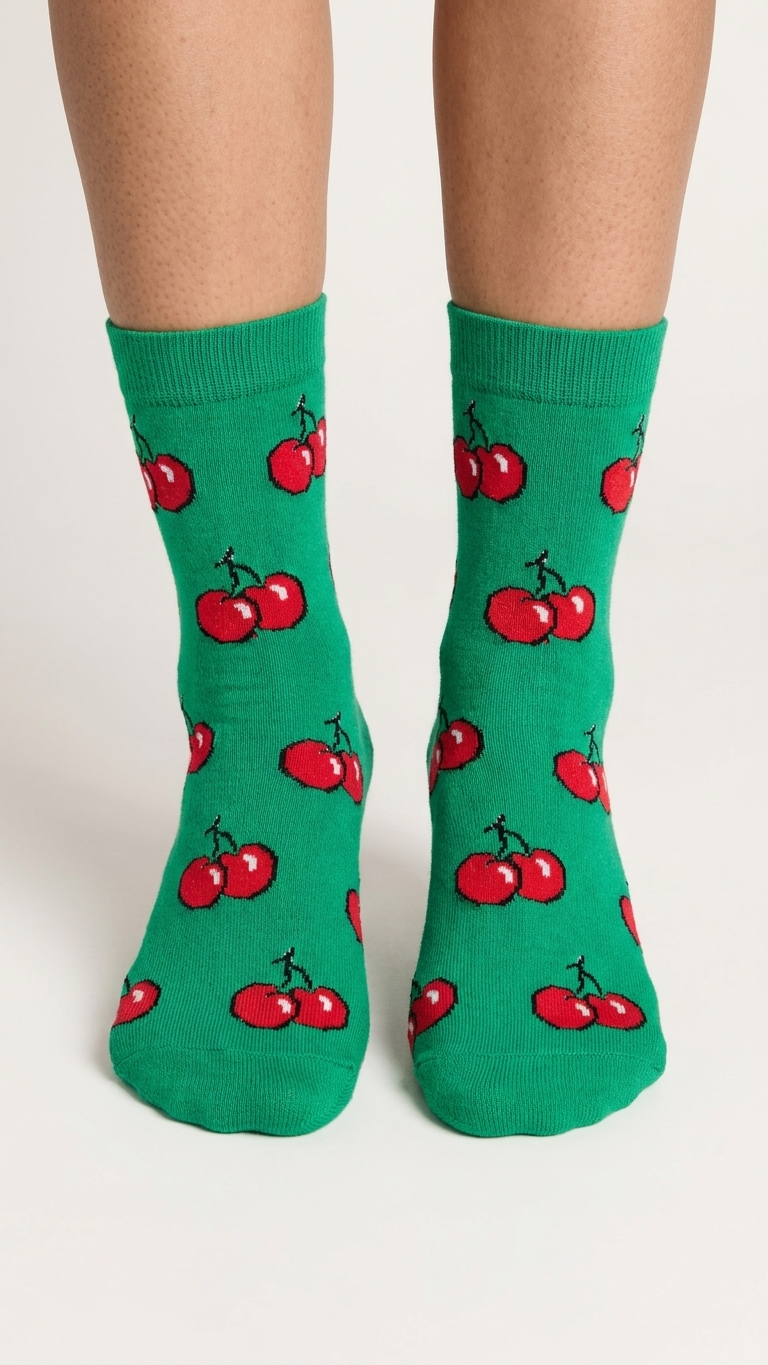 Pair of Cherry funny socks, Socks Up UAE