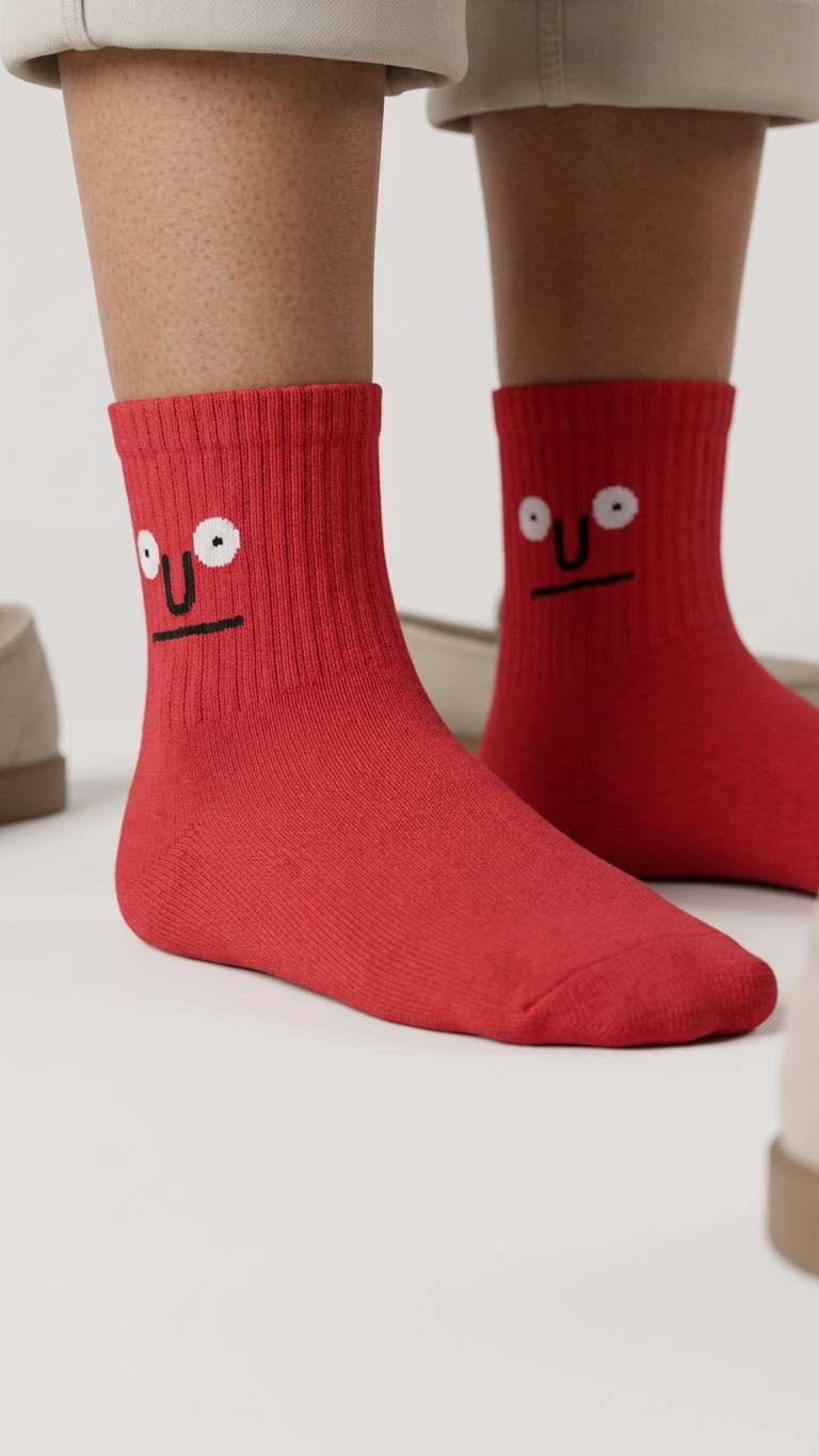 Pair of Brown Face funky socks, Socks Up UAE