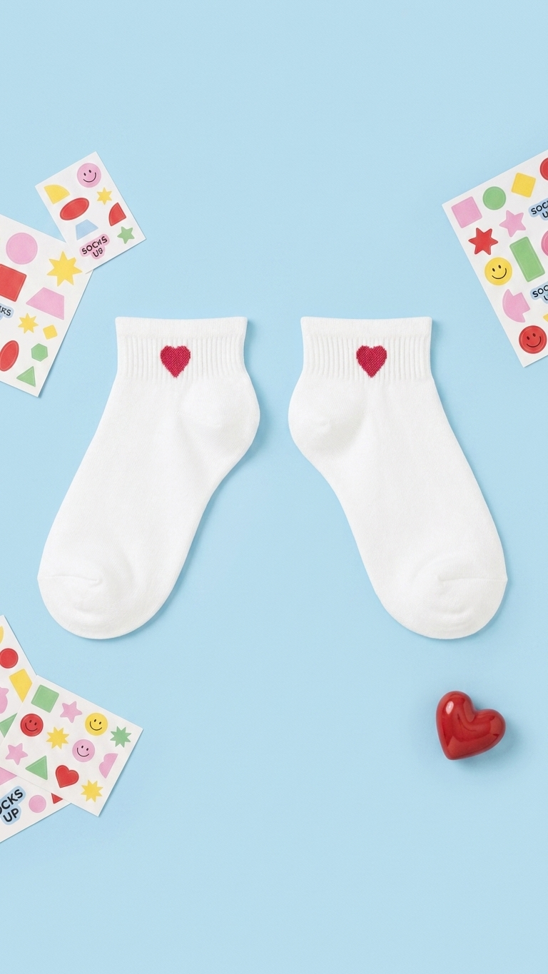 Heart ankle socks colourful design, Socks Up UAE