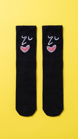 Black Face half crew socks colourful design, Socks Up UAE