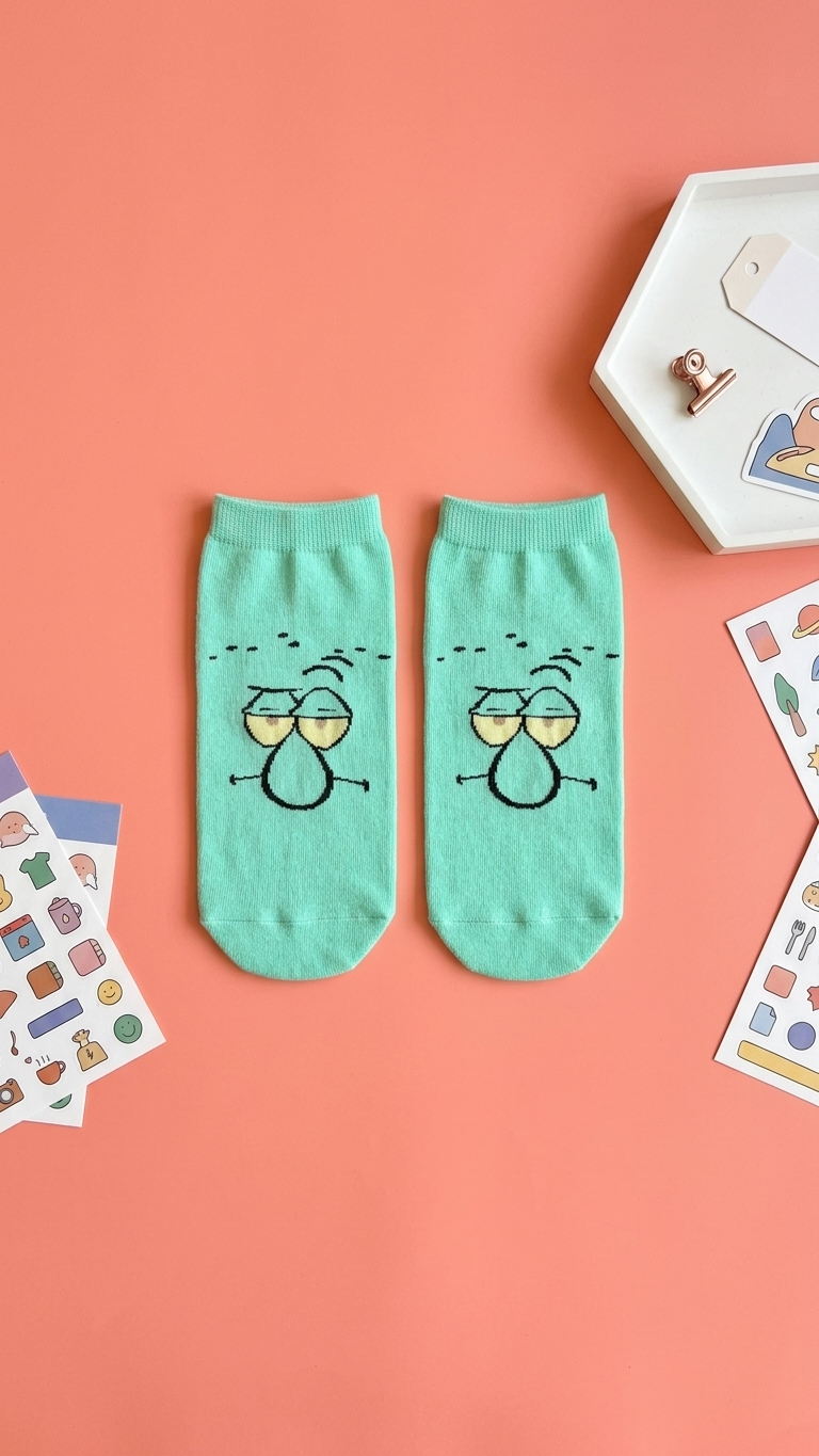 Squidward ankle socks colourful design, Socks Up UAE