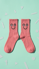 Brown Face half crew socks colourful design, Socks Up UAE
