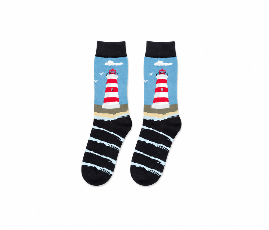 Lighthouse patterned premium socks from Socks Up UAE