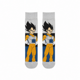 Vegeta anime character printed crew socks close-up