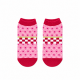Demon Slayer Nezuko ankle socks with pink asanoha kimono print by Socks Up UAE