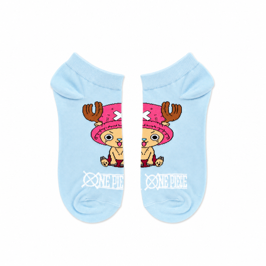 Tony Chopper blue ankle socks with One Piece reindeer design by Socks Up UAE