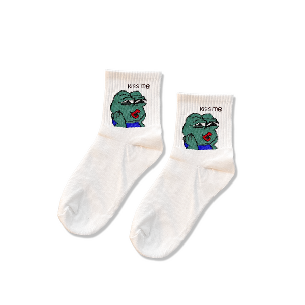 Kiss Me mid-cut crew socks design, Socks Up UAE