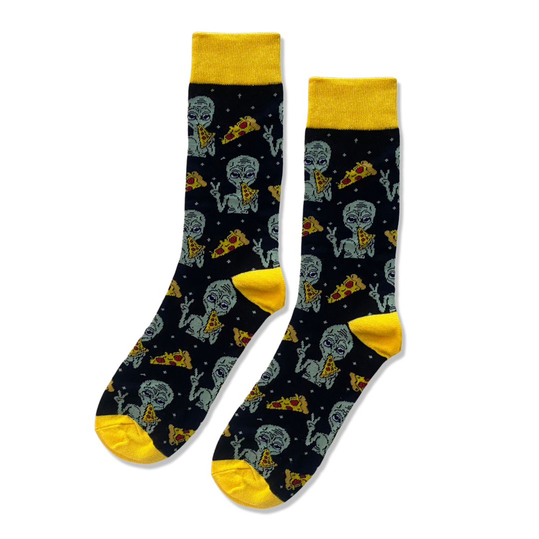 Alien With Pizza Socks - Socks Up سوكس أب