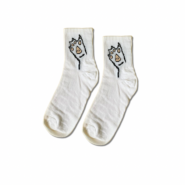 Paw mid-cut crew socks design, Socks Up UAE