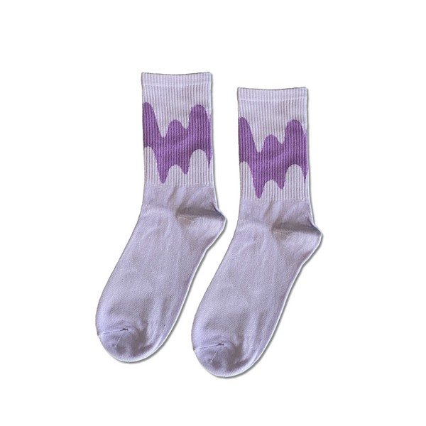 Wavy purple half crew socks design, Socks Up UAE