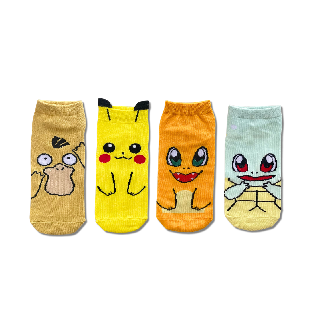 4-Pack of Pikachu Themed Ankle Socks