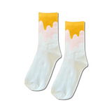 Wavy yellow – half-crew socks | Socks Up
