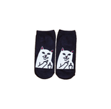 Naughty Cat In Black – Ankle Socks | Socks Up